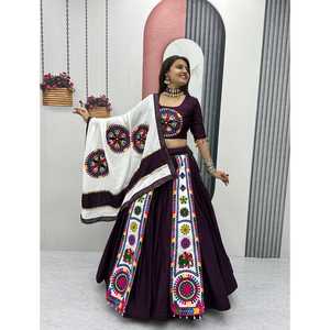 Lehenga choli ฝ้ายบริสุทธิ์พิเศษพิเศษ6เมตรผ้าคอตตอน - Product Image 1