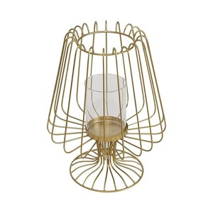 Vintage Metal Brass <b>Candle</b> Holders With Glass Lanterns and <b>Candle</b> Stand Set for Wedding <b>Dinner</b> Table Decor - Product Image 2