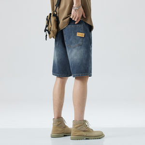 Men's Summer Casual Mid Woven Denim Shorts Gym Shorts Pattern Zipper Decoration Logo Drawstring Closure Breathable Quick Dry - Product Image 2