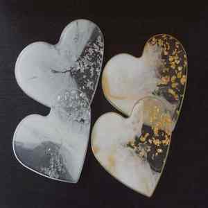 Sous-verres en résine faits à la main avec tapis époxy au design marbre pastel idéal pour la cuisine, le salon et les coffrets cadeaux décoratifs - Product Image 3