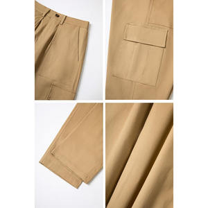 Pantalon cargo respectueux de la peau pour hommes Tissu en coton multi-poches Couleur unie Look classique Pantalon d'extérieur pour hommes - Product Image 4