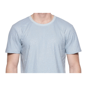 T-Shirt Oversize Blu da Uomo Elevenparis in Cotone Effetto Screpolato/Fibra di Bambù, Taglia Media, 240g, Jersey con Stampa Serigrafica - Product Image 3