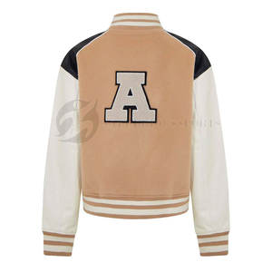 Mode féminine Letterman Baseball vestes laine mélange coton remplissage Logo personnalisé dames Style décontracté séchage rapide polaire doublure - Product Image 2