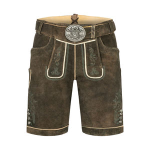 High Street Style Hommes Authentique Bavarois Lederhosen Broderie Personnalisée & OEM Disponible Motif Solide Oktoberfest Short En Cuir - Product Image 1
