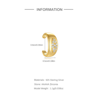Pince d'Oreille 18K Port Quotidien Zircon Œil de Cheval Unique Yeux d'Ange Argent Sterling 925