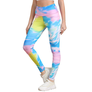 Leggings de gymnastique imprimés sublimés personnalisés pour femmes vêtements de Fitness taille haute avec poche sur les hanches Leggings de yoga décontractés taille moyenne - Product Image 1