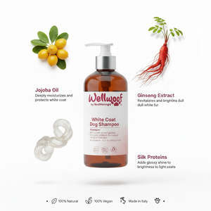 Shampoo pour chien White Coat 200 mL avec OEM PL Italie RedMoringa pour le toilettage des animaux - Product Image 3