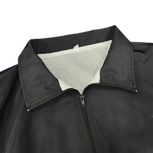 Nouvel ensemble coupe-vent unisexe grande taille en polyester uni imperméable pour l'hiver/été, style streetwear vintage avec logo frontal pour hommes et femmes - Product Image 2