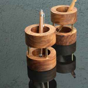 Boîte de rangement de bureau en bois pour crayons et fournitures de papeterie - Product Image 6