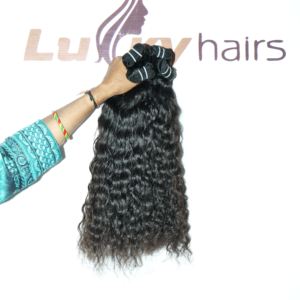 100% vente en gros indien Remy cuticule alignée meilleure qualité couleur naturelle noir Styles bouclés lâche vague profonde fabrique des cheveux humains - Product Image 2