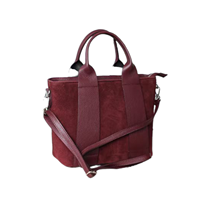 Sac fourre-tout décontracté pour femme en cuir suédé pliable, luxueux et durable, élégant, multi-poches, bandoulière amovible, fermeture éclair