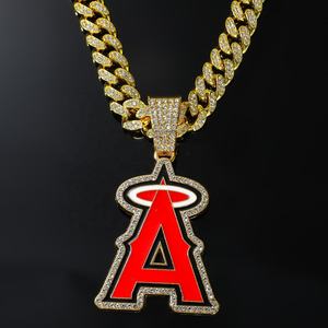 Aurickk Jewels European American Punk Hip Hop Jewelry Los Angeles <b>Angels</b> 14K Gold Plated 925 Silver Moissanite Pendant - Product Image 3