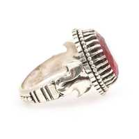 Bague pour homme en argent sterling 925, pierre de rubis ovale facettée, plaqué rhodium, bijoux fins, à porter au quotidien, certifiée IGI, 12,83 g