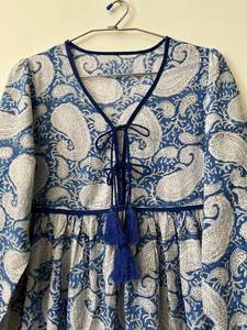 Indian Boho 100% Cotton Floral Print Casual <b>Women's</b> Clothing 3/4 Sleeve Beach Wear <b>Kaftan</b> <b>Women</b> Evening Party Wear Maxi <b>Dresses</b> - Product Image 5