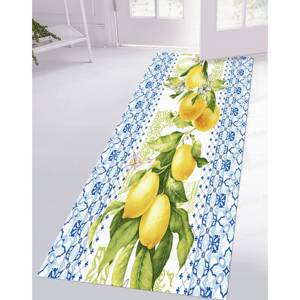 Lemon Pattern Printed <b>Rug</b>, Modern <b>Chenille</b> Design, Yellow Kitchen <b>Rug</b>,<b>Chenille</b> <b>Rug</b> - Product Image 1