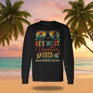 T-shirt à manches longues 2025 Rétro Souvenirs de vacances à Key West – Vêtements promotionnels assortis pour voyages en groupe - Product Image 3