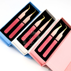 Hot Selling Fiber Grip 45 Degree Volume Lash Tweezers Pointed Tip Stainless Steel for Eyelash Extension - Product Image 5