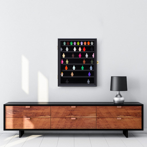 Iheipye 2026 Mini vitrine pour figurines d'<span class=keywords><strong>action</strong></span>, grande taille, noire, à fixer au mur, <span class=keywords><strong>cadre</strong></span> photo pour collection de figurines miniatures, décoration - Product Image 3