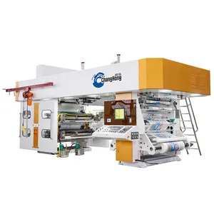 High Speed Automatic CI Type BOPP PE PVC BP Film 4 Colour Flexo Printing Machine Press with central drum