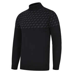 High Quality 100% Cotton Black Plain Mock Neck <b>Sweater</b> Winter Wear Breathable Anti-Wrinkle Anti-Shrink Customizable Logo Solid - Product Image 1