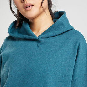 Sudadera con Capucha de Punto 100% Algodón para Mujer, Ropa de Calle de Invierno, Logotipo Frontal Personalizable, Diseño de Encaje, Moda en Tendencia, Nuevo Estilo - Product Image 5