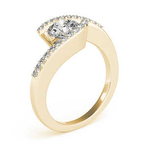Bague de fiançailles en or jaune 18 carats avec diamants sertis en tension, diamant de 0,17 carat - Product Image 3