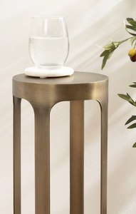 โต๊ะข้างแท่นแผ่นโลหะทรงกลมสีทองแบบโบราณโต๊ะแบบมีแท่นออกแบบมาอย่างพรีเมี่ยมสำหรับขายโดย2025ของผู้ส่งออก - Product Image 3