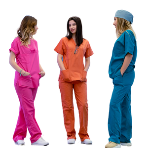 Medical Scrubs Uniforms Customized Your Logo Design Fashionable Hospital Nursing Jogger Pants Soft Cotton Dobby Fabric Needle - Product Image 1