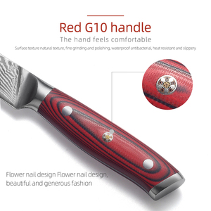 Venta al por mayor personalizado de alta calidad OEM ODM servicio profesional japonés Damasco acero cocina Chef cuchillo fijo hoja afilada - Product Image 4