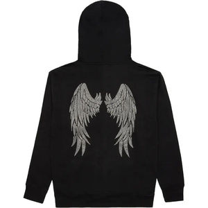 Sweat à capuche sur mesure de haute qualité strass diamant coloré coton polaire unisexe sweat à capuche pull sweats vêtements de mode décontractés - Product Image 3