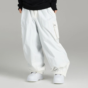 Pantalon de ski baggy pour homme personnalisé, décontracté, couleur unie, hip hop, neige, avec taille élastique, tendance streetwear, fermeture éclair, pantalon de ski baggy pour homme - Product Image 3