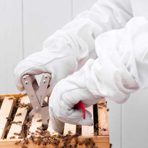 Gants d'apiculture en peau de chèvre de haute qualité avec manches anti-choc ignifuges de conception personnalisée - Product Image 5