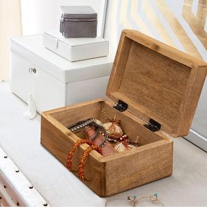 Handmade & Handcrafted Wooden Jewelry Box Storage Organizer, Wooden <b>Treasure</b> Vintage Style Wood Decorative Nesting <b>Boxes</b> - Product Image 2