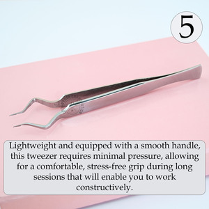 Private Label Stainless Steel Eye <b>Lash</b> Secretion Forceps <b>Separator</b> Grafting Tool Convenient Isolation Eyelash Extension Tweezer - Product Image 6