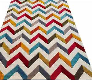 Tapis à touffes en laine de haute qualité 100%, moderne, fait à la main, pour le salon et la chambre d'enfants, ensembles et tapis tendance - Product Image 1