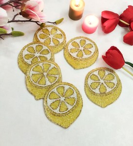 MS HANDICRAFT Handmade Glass Beaded <b>Coasters</b>-Classic <b>Drink</b> <b>Coasters</b> Polyester Backing (4x4 Inch) Portable for Church Religious - Product Image 4