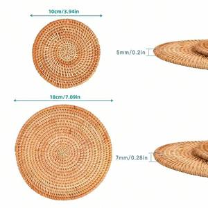 Posavasos de ratán ecológicos ODM/OEM de Vietnam de moda Premium, alfombrillas y almohadillas rústicas minimalistas, perfectas para Decoración de mesa y hogar - Product Image 3