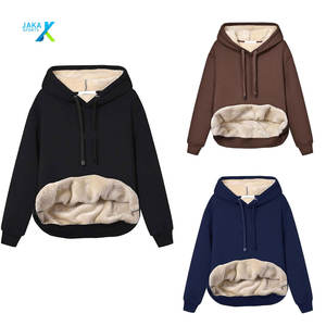 เสื้อฮู้ดผู้หญิงลำลองสำหรับฤดูหนาว ผ้าฟลีซอุ่นสบาย  รับสั่งทำสีและโลโก้ ผ้าฝ้าย 100% ป้องกันขนร่วง - Product Image 1