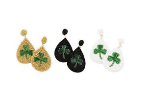 Shamrock-pendientes con cuentas, negro - Product Image 2