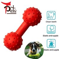 Haltère interactif de haute qualité en forme de jouet pour animaux de compagnie en forme de matériel en caoutchouc de cloche de l'usine du Vietnam pour chiens chats