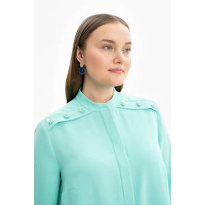 Tunique bohème brodée pour femmes avec dentelle, coupe ample, satin et popeline, motif animalier, tenue de soirée - Product Image 5