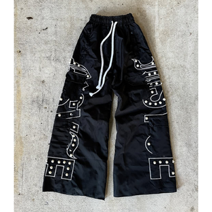 OEM Conjunto de pantalones de chándal unisex 100% algodón lavado vintage personalizado pantalones acampanados logotipo bordado cremallera estilo de impresión casual al por mayor - Product Image 3