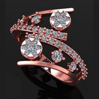 Bague de Fête pour Femme en Or Rose 14K, Diamant Fantaisie Certifié Taille Brillant de Luxe, Sertie Clos, Idéale pour Mariage, Fiançailles, Anniversaire
