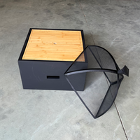 Barbecue de table en bois multifonctionnel pour l'extérieur, le camping et le jardin.