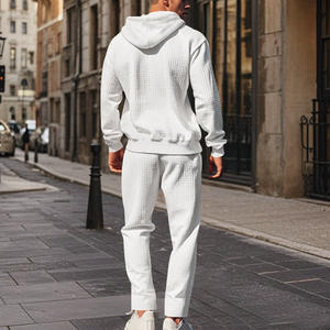 Conjunto de Sudadera con Capucha Gruesa de Algodón con Estampado Urbano y Bordado, Logotipo Personalizado, Conjunto Deportivo para Hombre - Product Image 4