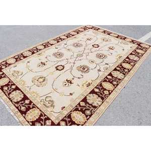 Grand tapis turc de 6,7 x 10 pieds, tapis vintage, tapis en laine beige marron à imprimé animal - Product Image 2