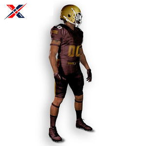 ชุดกีฬาอเมริกันฟุตบอลชุดสั้นพิมพ์ลายถ่ายเทความร้อนออกแบบโลโก้ตามสั่งระบายอากาศได้ดี100% โพลีเอสเตอร์ - Product Image 4