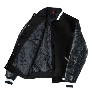 Chaqueta universitaria de lana bordada personalizada Chaqueta universitaria de lana de manga de cuero Ropa de calle para hombre Chaqueta universitaria de invierno para hombre - Product Image 2