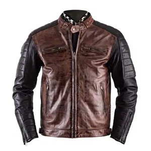 Veste de Moto en Cuir Véritable pour Homme, Nouvelle Conception Décontractée, en Peau de Mouton, Noir, Nouvelle Collection 2024