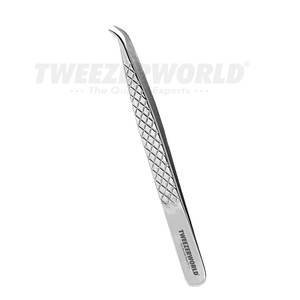 Pince à cils pointue incurvée Étiquetage personnalisé professionnel en acier inoxydable Extension de cils en grande quantité TWEEZER WORLD - Product Image 2